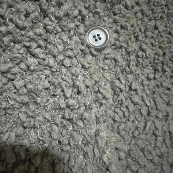 RXB Gray Textured Button-Down Cardigan, Size XS, Cozy Sherpa Style, Oversized - Picture 2 of 5